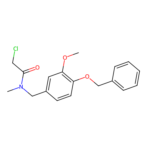 N-((4-(benzyloxy)-3-methoxyphenyl)methyl)-2-chloro-N-methylacetamide structure