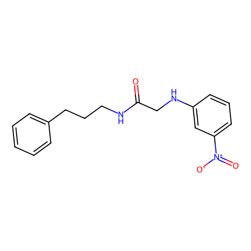 2-(3-nitroanilino)-N-(3-phenylpropyl)acetamide structure