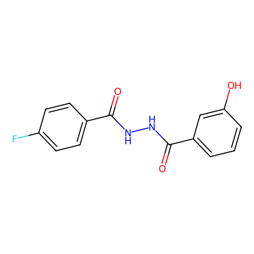 4-fluoro-N'-(3-hydroxybenzoyl)benzohydrazide structure
