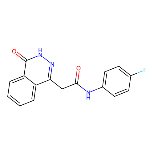 N-(4-fluorophenyl)-2-(4-oxo-3H-phthalazin-1-yl)acetamide structure