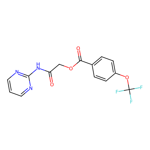 2-Oxo-2-[(pyrimidin-2-yl)amino]ethyl 4-(trifluoromethoxy)benzoate structure