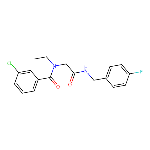 3-Chloro-N-ethyl-N-[2-[[(4-fluorophenyl)methyl]amino]-2-oxoethyl]benzamide structure