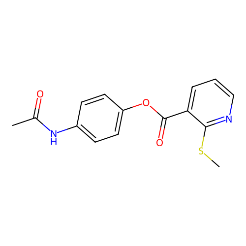 (4-Acetamidophenyl) 2-methylsulfanylpyridine-3-carboxylate structure