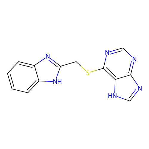 6-[(1H-benzimidazol-2-ylmethyl)sulfanyl]-9H-purine structure