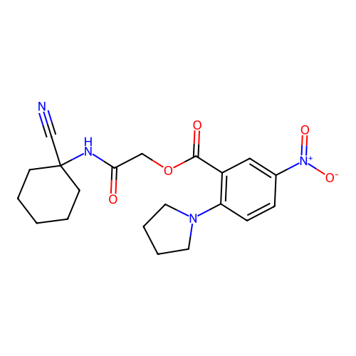 [2-[(1-Cyanocyclohexyl)amino]-2-oxoethyl] 5-nitro-2-pyrrolidin-1-ylbenzoate structure