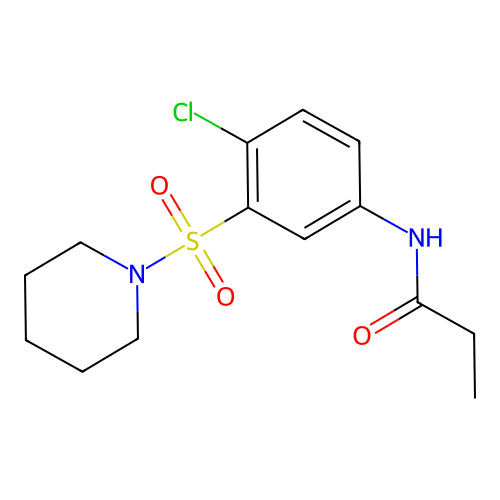 N-[4-chloro-3-(piperidine-1-sulfonyl)phenyl]propanamide structure
