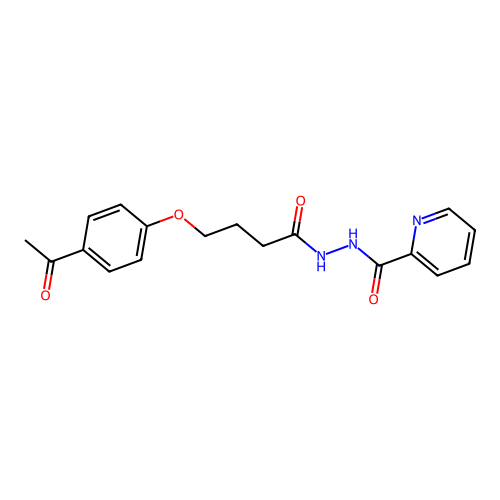 N'-[4-(4-acetylphenoxy)butanoyl]pyridine-2-carbohydrazide structure
