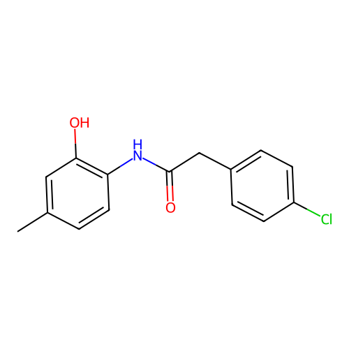 2-(4-chlorophenyl)-N-(2-hydroxy-4-methylphenyl)acetamide structure