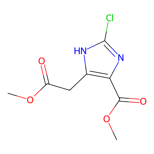 methyl 2-chloro-5-(2-methoxy-2-oxoethyl)-1H-imidazole-4-carboxylate structure