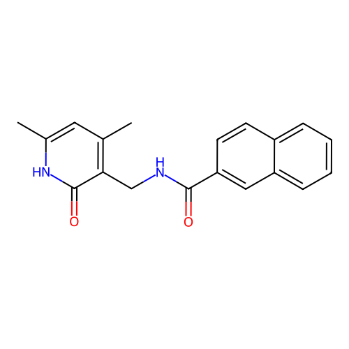 N-[(4,6-dimethyl-2-oxo-1H-pyridin-3-yl)methyl]naphthalene-2-carboxamide structure