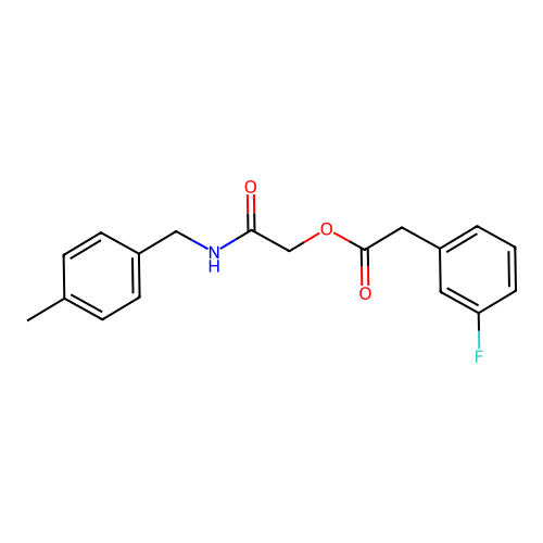 {[(4-Methylphenyl)methyl]carbamoyl}methyl 2-(3-fluorophenyl)acetate structure