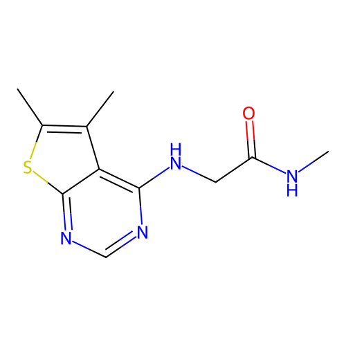 2-((5,6-Dimethylthieno[2,3-d]pyrimidin-4-yl)amino)-N-methylacetamide structure