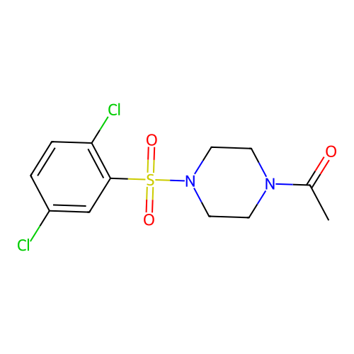 1-Acetyl-4-[(2,5-dichlorophenyl)sulfonyl]piperazine structure
