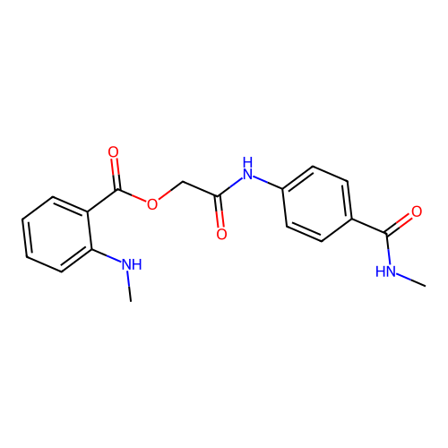 2-[[4-[(Methylamino)carbonyl]phenyl]amino]-2-oxoethyl 2-(methylamino)benzoate structure