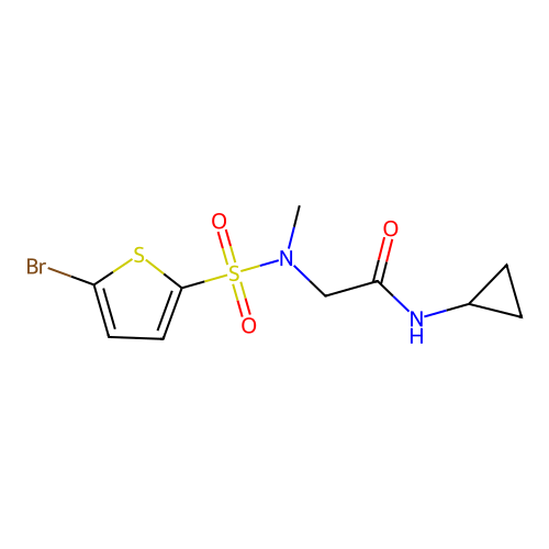 2-((5-Bromo-N-methylthiophene)-2-sulfonamido)-N-cyclopropylacetamide structure