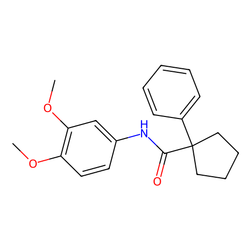 N-(3,4-dimethoxyphenyl)-1-phenylcyclopentane-1-carboxamide structure