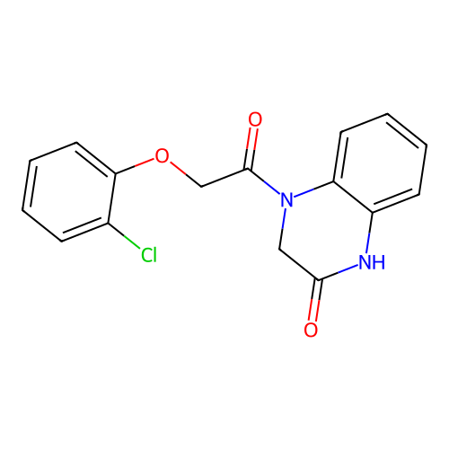4-[2-(2-Chlorophenoxy)acetyl]-1,2,3,4-tetrahydroquinoxalin-2-one structure