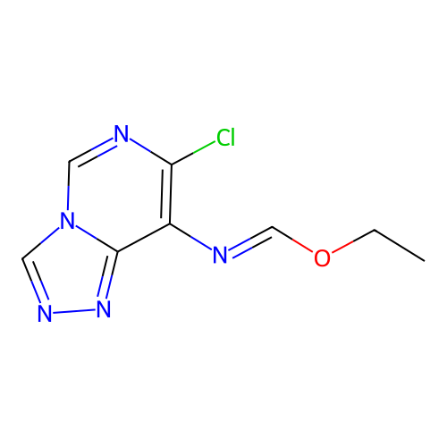Ethyl (7-chloro[1,2,4]triazolo[4,3-c]pyrimidin-8-yl)methanimidate structure