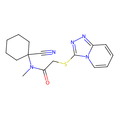 N-(1-cyanocyclohexyl)-N-methyl-2-{[1,2,4]triazolo[4,3-a]pyridin-3-ylsulfanyl}acetamide structure