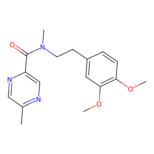 N-[2-(3,4-dimethoxyphenyl)ethyl]-N,5-dimethylpyrazine-2-carboxamide structure