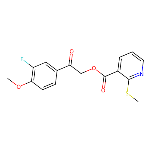 2-(3-Fluoro-4-methoxyphenyl)-2-oxoethyl 2-(methylsulfanyl)pyridine-3-carboxylate structure