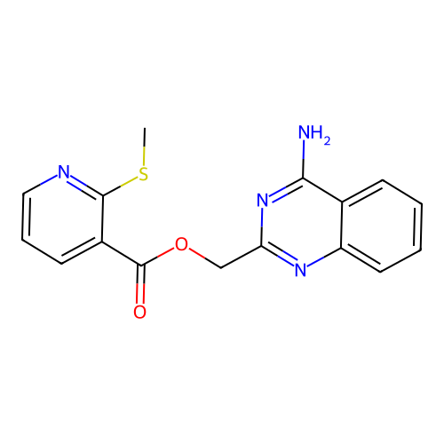 (4-Aminoquinazolin-2-yl)methyl 2-(methylthio)nicotinate structure
