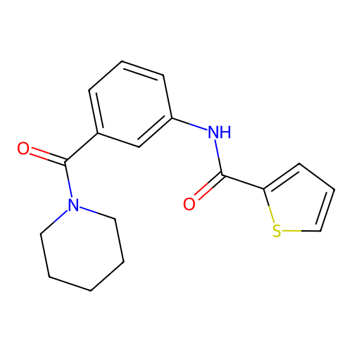 N-[3-(1-piperidinylcarbonyl)phenyl]-2-thiophenecarboxamide structure