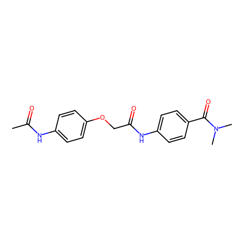4-[2-(4-acetamidophenoxy)acetamido]-N,N-dimethylbenzamide structure