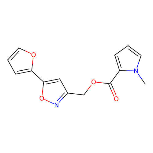 [5-(Furan-2-yl)-1,2-oxazol-3-yl]methyl 1-methylpyrrole-2-carboxylate structure