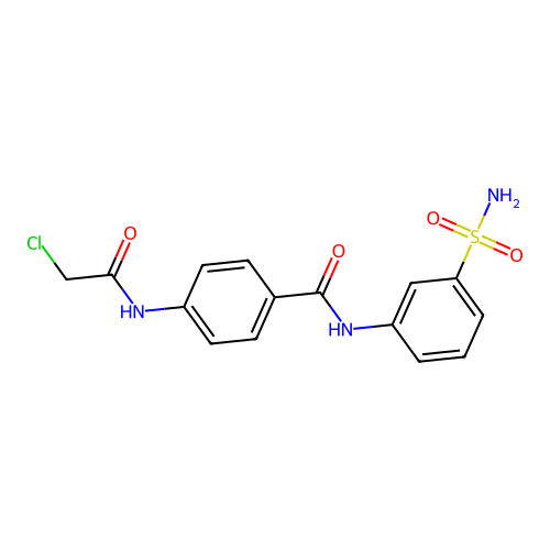 4-(2-chloroacetamido)-N-(3-sulfamoylphenyl)benzamide structure