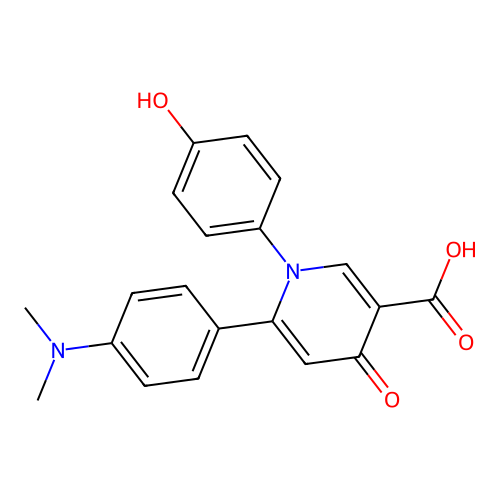 1,4-Dihydro-6-(4-(dimethylamino)phenyl)-1-(4-hydroxyphenyl)-4-oxo-3-pyridinecarboxylic acid structure
