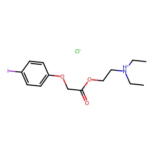 2-(Diethylamino)ethyl (4-iodophenoxy)acetate--hydrogen chloride (1/1) structure