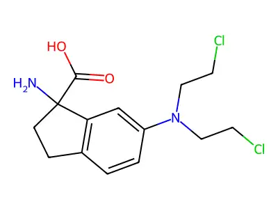 1-Indancarboxylic acid, 1-amino-6-(bis(2-chloroethyl)amino)- structure