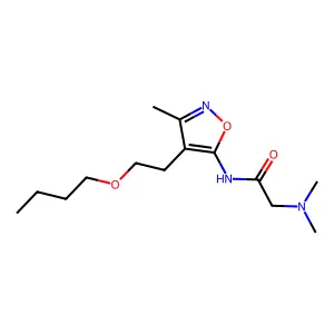 Isoxazole, 4-(2-butoxyethyl)-5-(2-(dimethylamino)acetamido)-3-methyl- structure