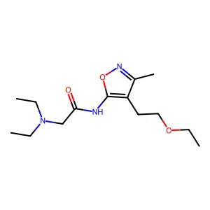 Isoxazole, 5-(2-(diethylamino)acetamido)-4-(2-ethoxyethyl)-3-methyl- structure