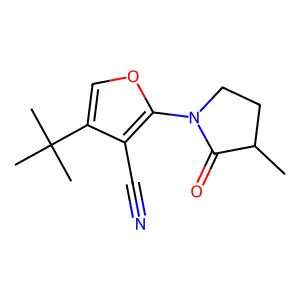 4-tert-Butyl-2-(3-methyl-2-oxopyrrolidin-1-yl)furan-3-carbonitrile structure