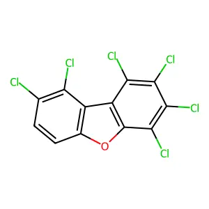 1,2,3,4,8,9-Hexachlorodibenzofuran structure