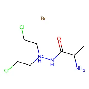 2-Amino-N,N-bis(2-chloroethyl)propanehydrazonic acid--hydrogen bromide (1/1) structure
