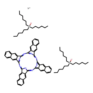Bis(tri-n-hexylsiloxy)(2,3-naphthalocyaninato)silicon structure