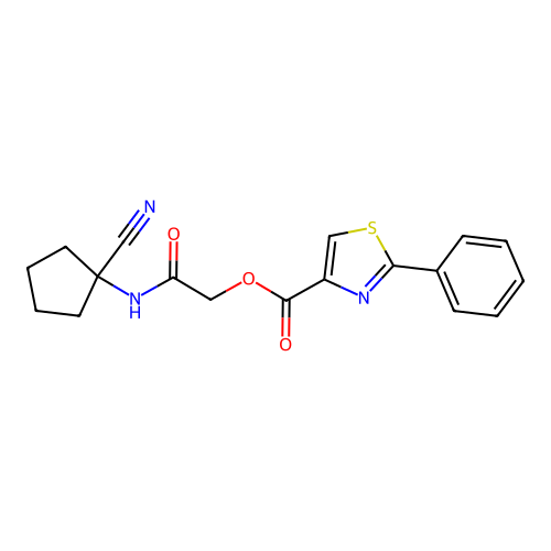 [2-[(1-Cyanocyclopentyl)amino]-2-oxoethyl] 2-phenyl-1,3-thiazole-4-carboxylate structure