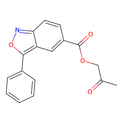 2-Oxopropyl 3-phenyl-2,1-benzoxazole-5-carboxylate structure