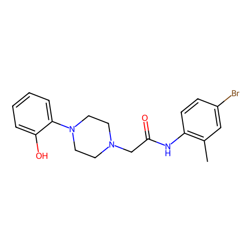 N-(4-bromo-2-methylphenyl)-2-[4-(2-hydroxyphenyl)piperazin-1-yl]acetamide structure
