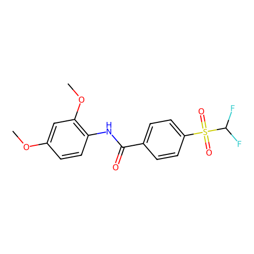4-(difluoromethylsulfonyl)-N-(2,4-dimethoxyphenyl)benzamide structure