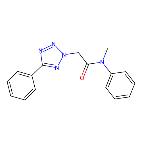 N-methyl-N-phenyl-2-(5-phenyl-2H-tetrazol-2-yl)acetamide structure