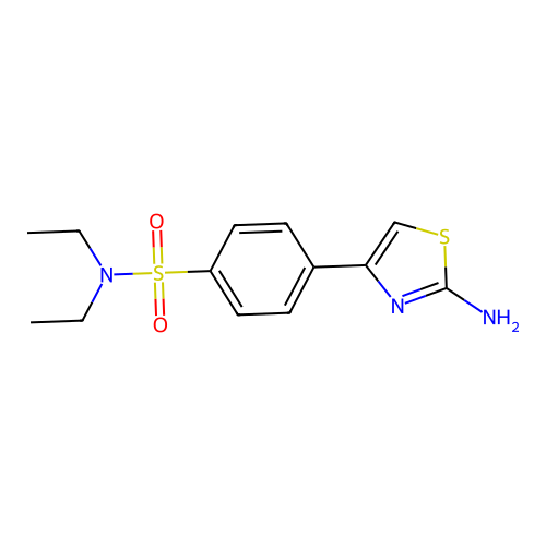4-(2-amino-1,3-thiazol-4-yl)-N,N-diethylbenzene-1-sulfonamide structure