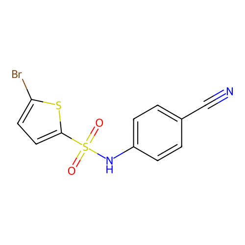 5-bromo-N-(4-cyanophenyl)thiophene-2-sulfonamide structure