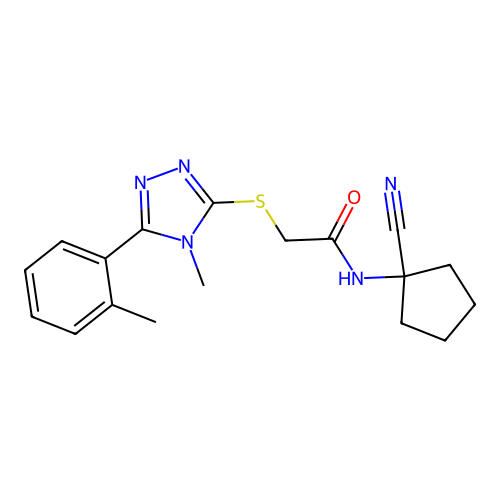 N-(1-cyanocyclopentyl)-2-[[4-methyl-5-(2-methylphenyl)-1,2,4-triazol-3-yl]sulfanyl]acetamide structure