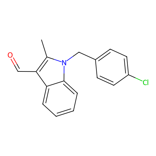 1-(4-chlorobenzyl)-2-methyl-1H-indole-3-carbaldehyde structure