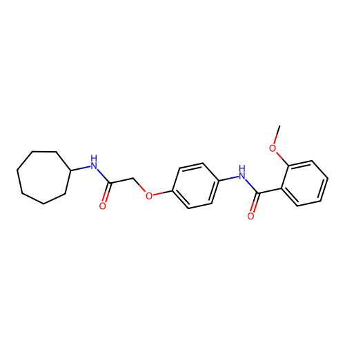 N-{4-[(cycloheptylcarbamoyl)methoxy]phenyl}-2-methoxybenzamide structure