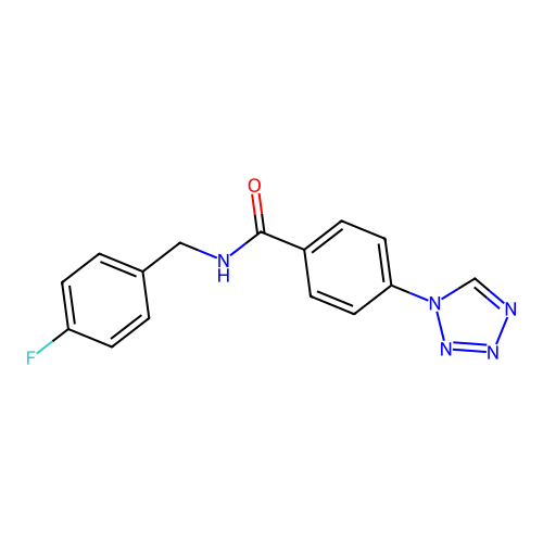 N-(4-fluorobenzyl)-4-(1H-tetrazol-1-yl)benzamide structure